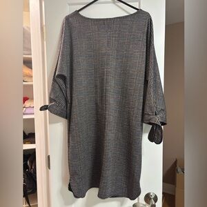 Max Studio Black and Gray Plaid Dress